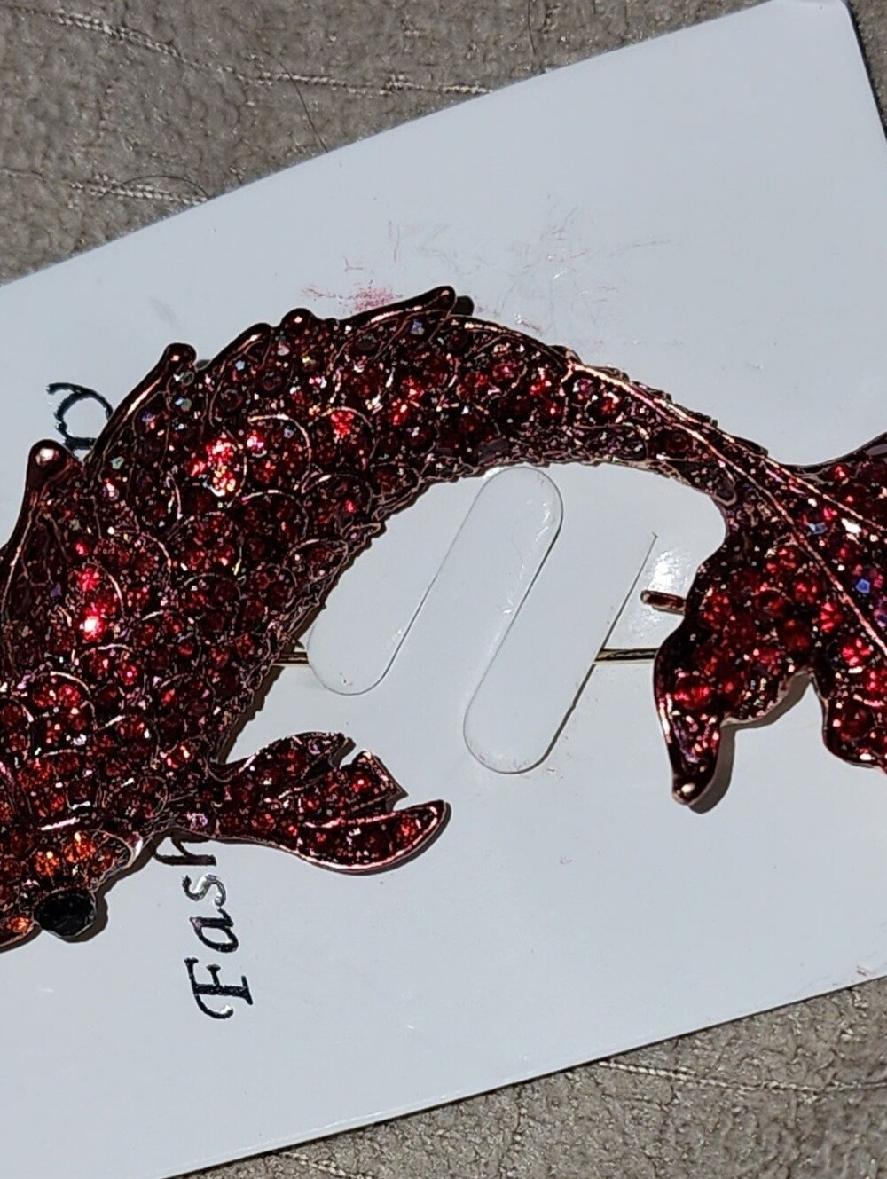 Fashion Jewelry Red Koi Fish Crystal Brooch